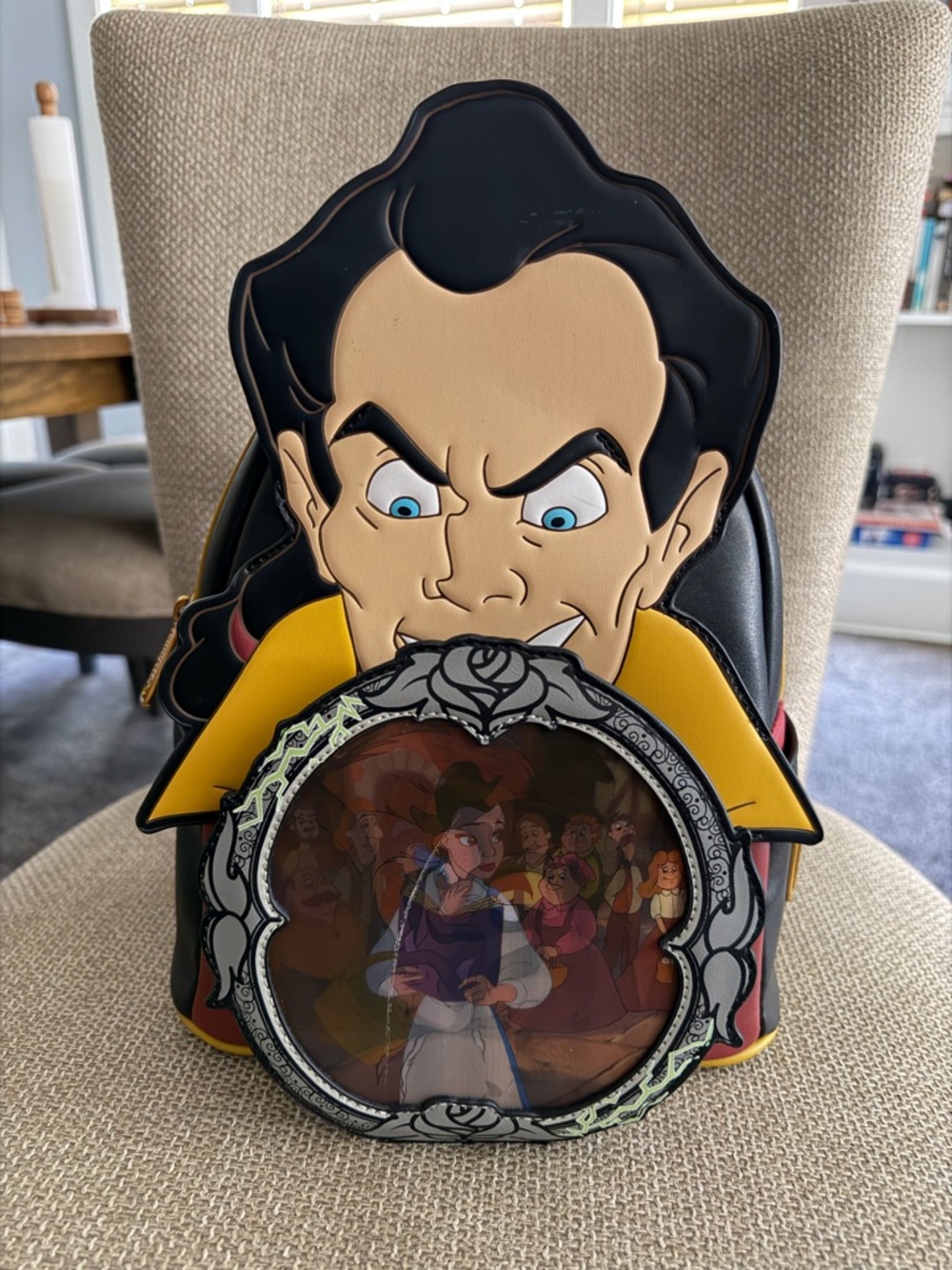 Gaston Villain Loungefly Mini Backpack with Magic Mirror